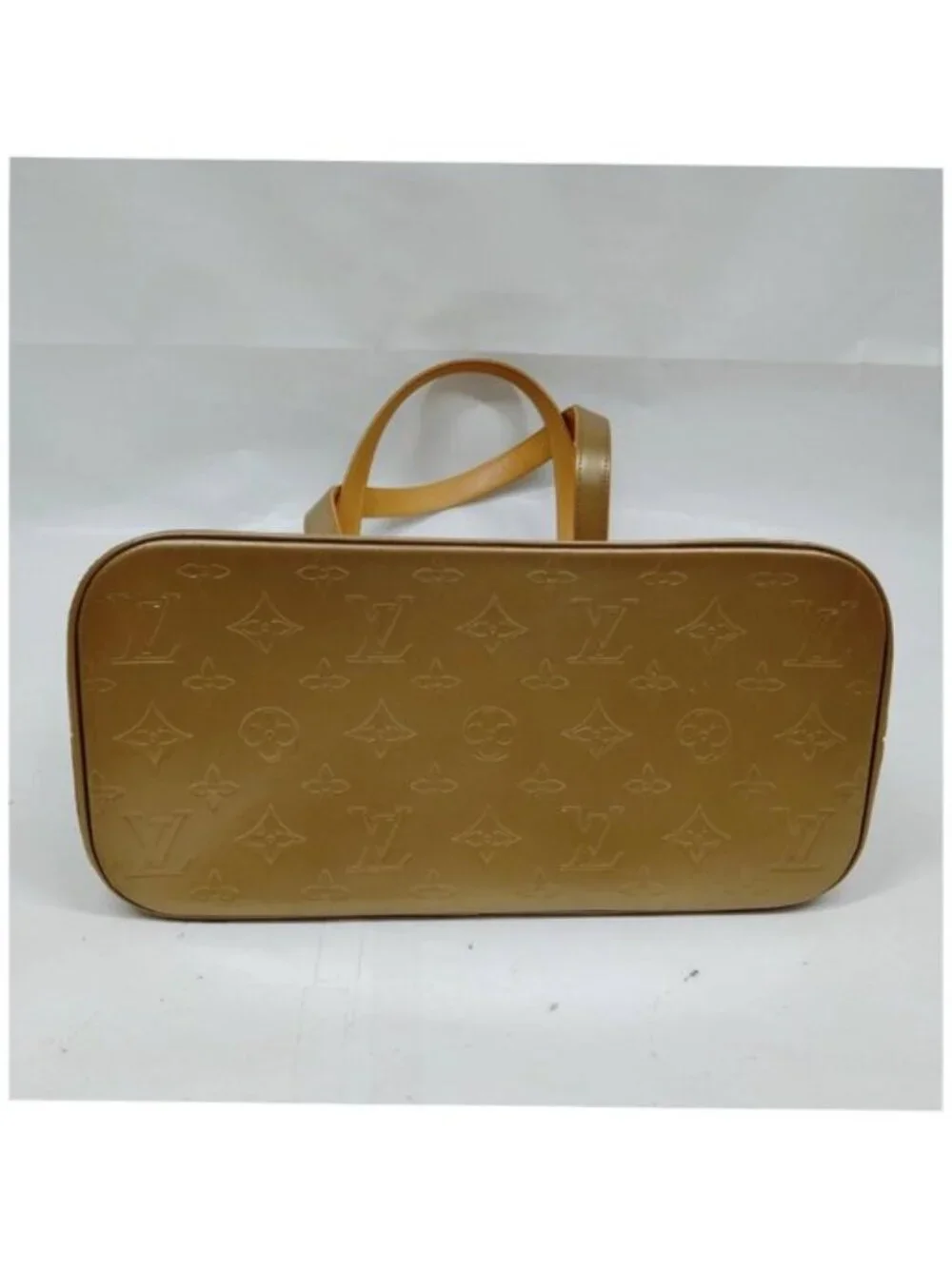 Authentic Louis Vuitton Stockton Monogram Mat Tote Bag Gold Leather Shoulder Bag